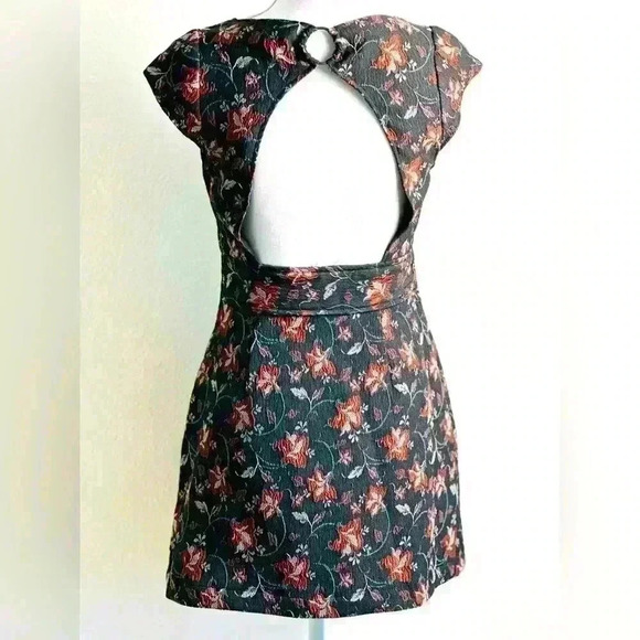 Free People Say Yes Floral Jacquard Textured Knit Mini Dress Size 4 - Picture 6 of 11